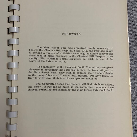 Vintage Main Street Fair Cook Book 1961-62 Gourmet Booth Committee Spiral Bound - Picture 7 of 13